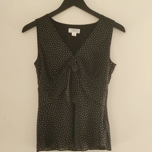 Loft Anna Taylor Black/White Polka-dot Top Size 0